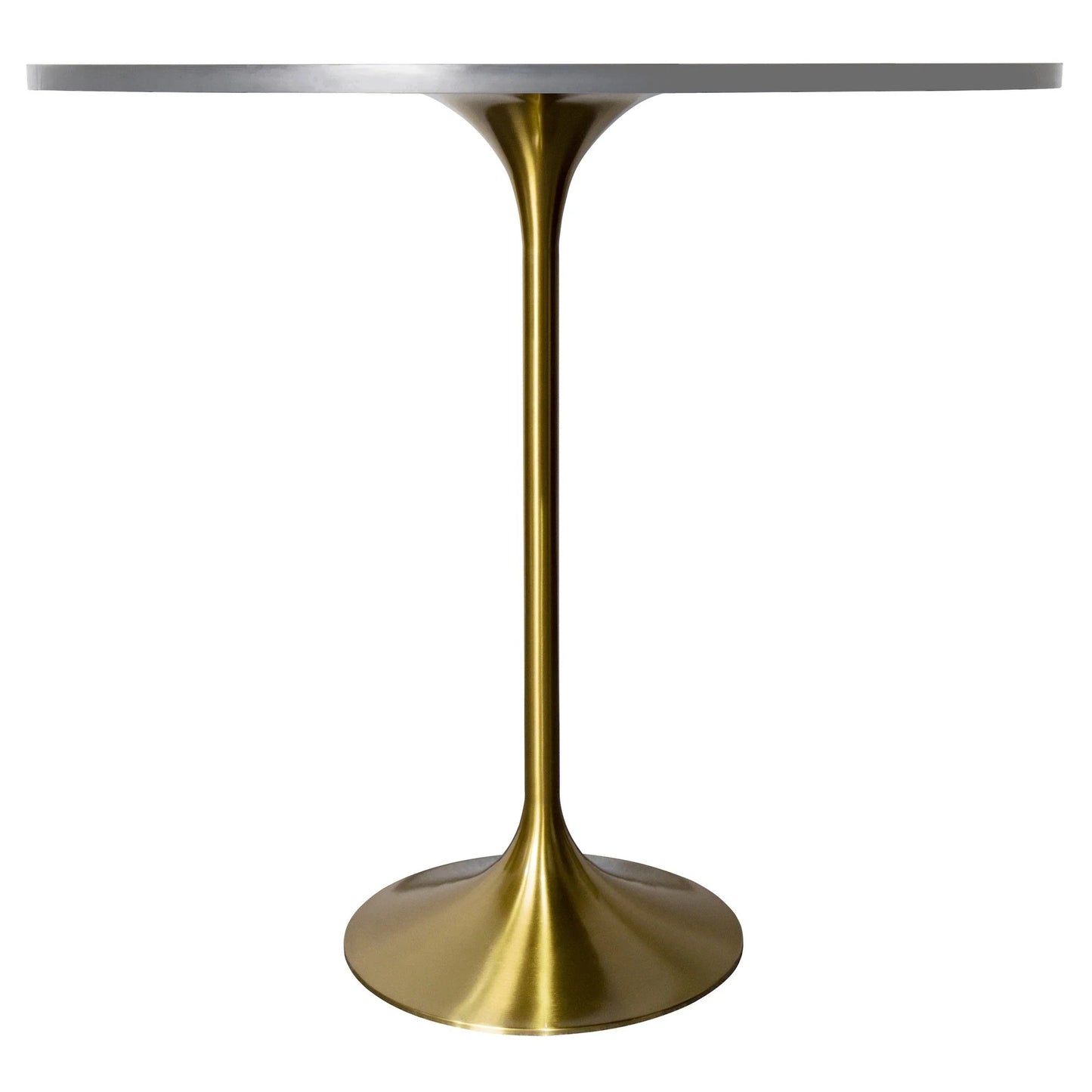 Verve Bar Height Dining Table with 48" Round Sintered Stone Top and Gold Stainless Steel Base - Elax Furniture