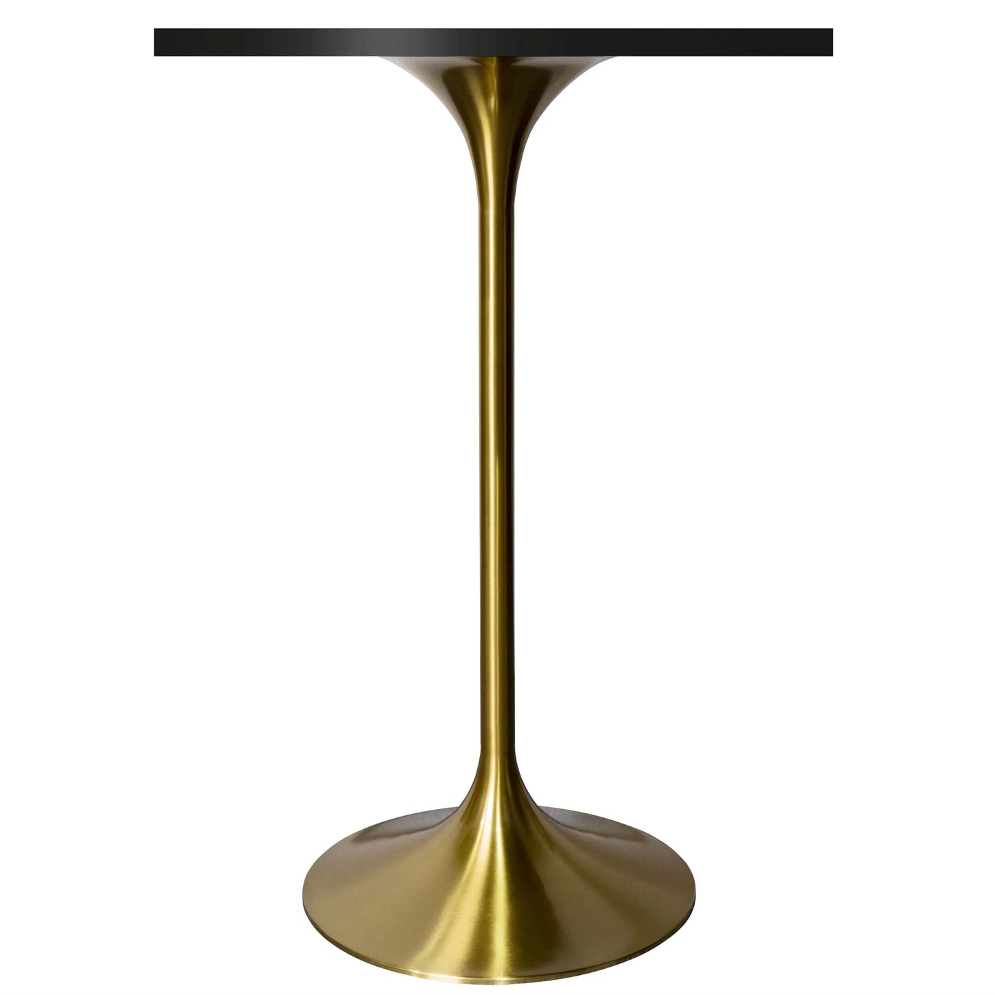 LeisureMod Verve 24" Square Top Bar Height Table, Brushed Gold/Black/White Stainless Steel Base with MDF Table Top - Elax Furniture