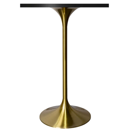 LeisureMod Verve 24" Square Top Bar Height Table, Brushed Gold/Black/White Stainless Steel Base with MDF Table Top - Elax Furniture