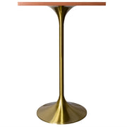LeisureMod Verve 24" Square Top Bar Height Table, Brushed Gold/Black/White Stainless Steel Base with MDF Table Top - Elax Furniture