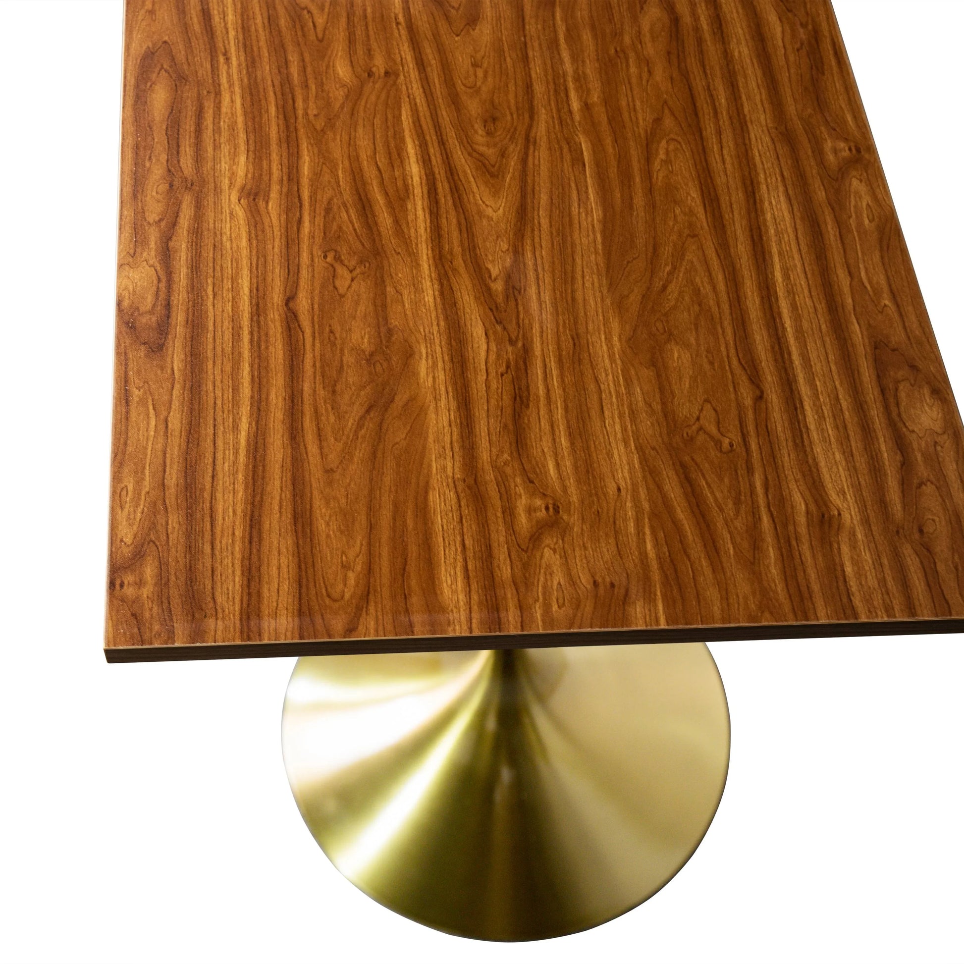 LeisureMod Verve 24" Square Top Bar Height Table, Brushed Gold/Black/White Stainless Steel Base with MDF Table Top - Elax Furniture