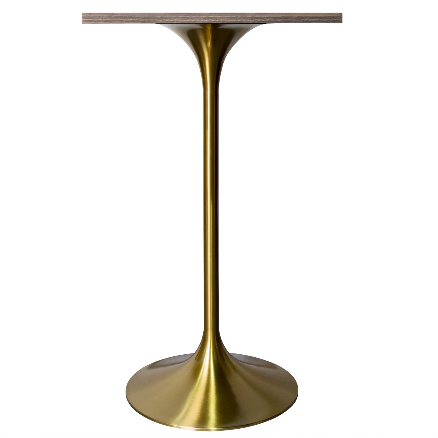 LeisureMod Verve 24" Square Top Bar Height Table, Brushed Gold/Black/White Stainless Steel Base with MDF Table Top - Elax Furniture