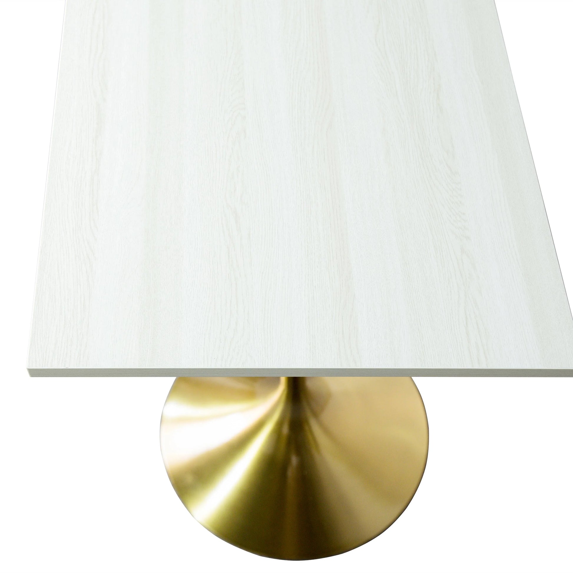 LeisureMod Verve 24" Square Top Bar Height Table, Brushed Gold/Black/White Stainless Steel Base with MDF Table Top - Elax Furniture