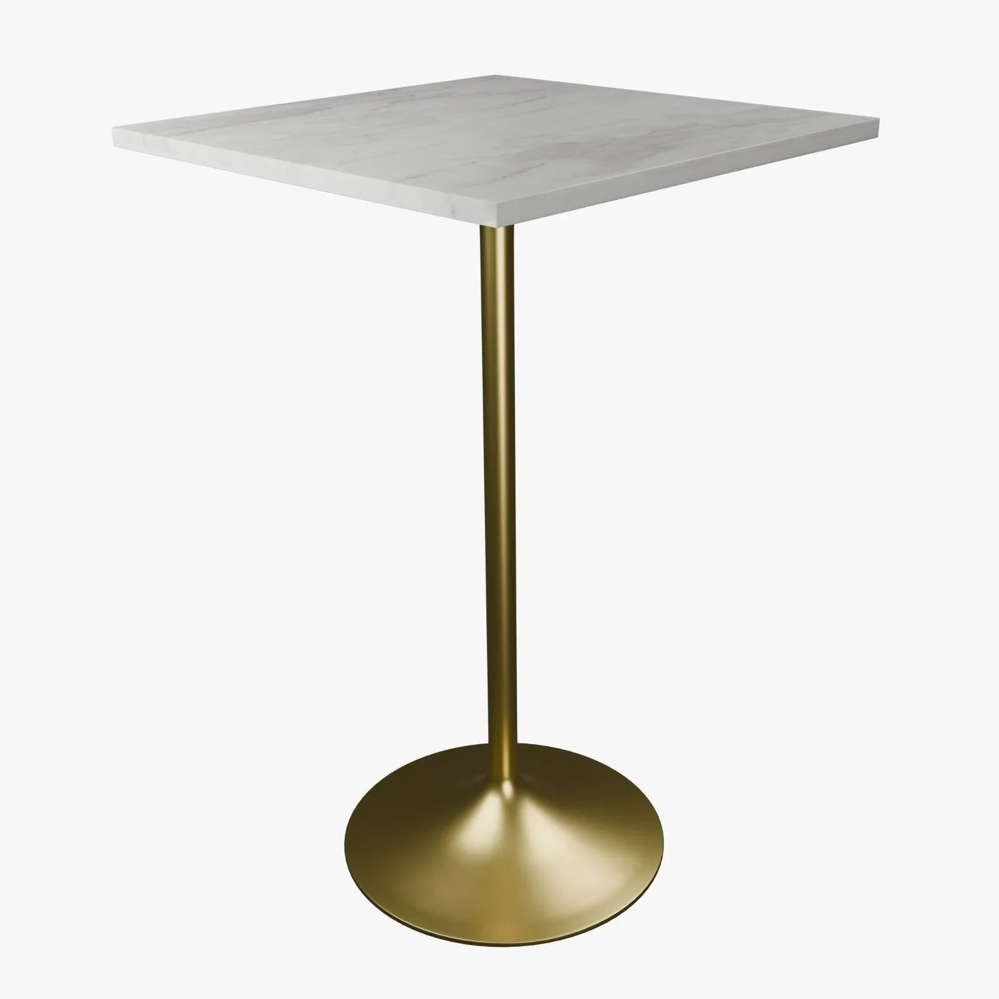 Verve Bar Height Dining Table with Square Resin Top and Gold Stainless Steel Base - Elax Furniture