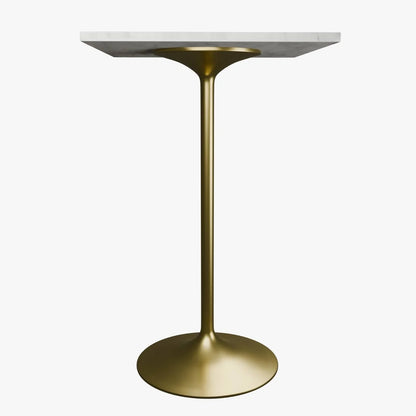 Verve Bar Height Dining Table with Square Resin Top and Gold Stainless Steel Base - Elax Furniture