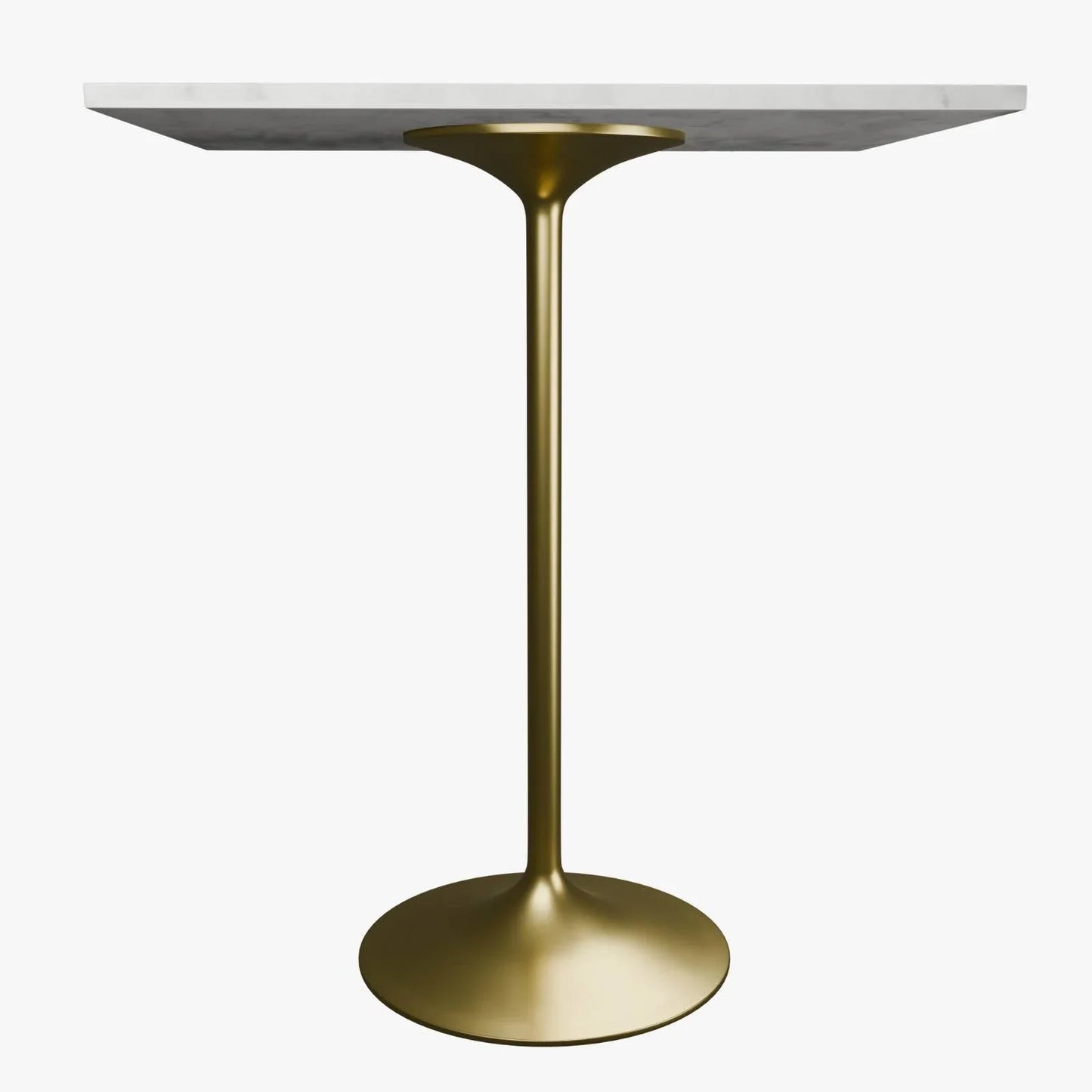 Verve Bar Height Dining Table with Square Resin Top and Gold Stainless Steel Base - Elax Furniture