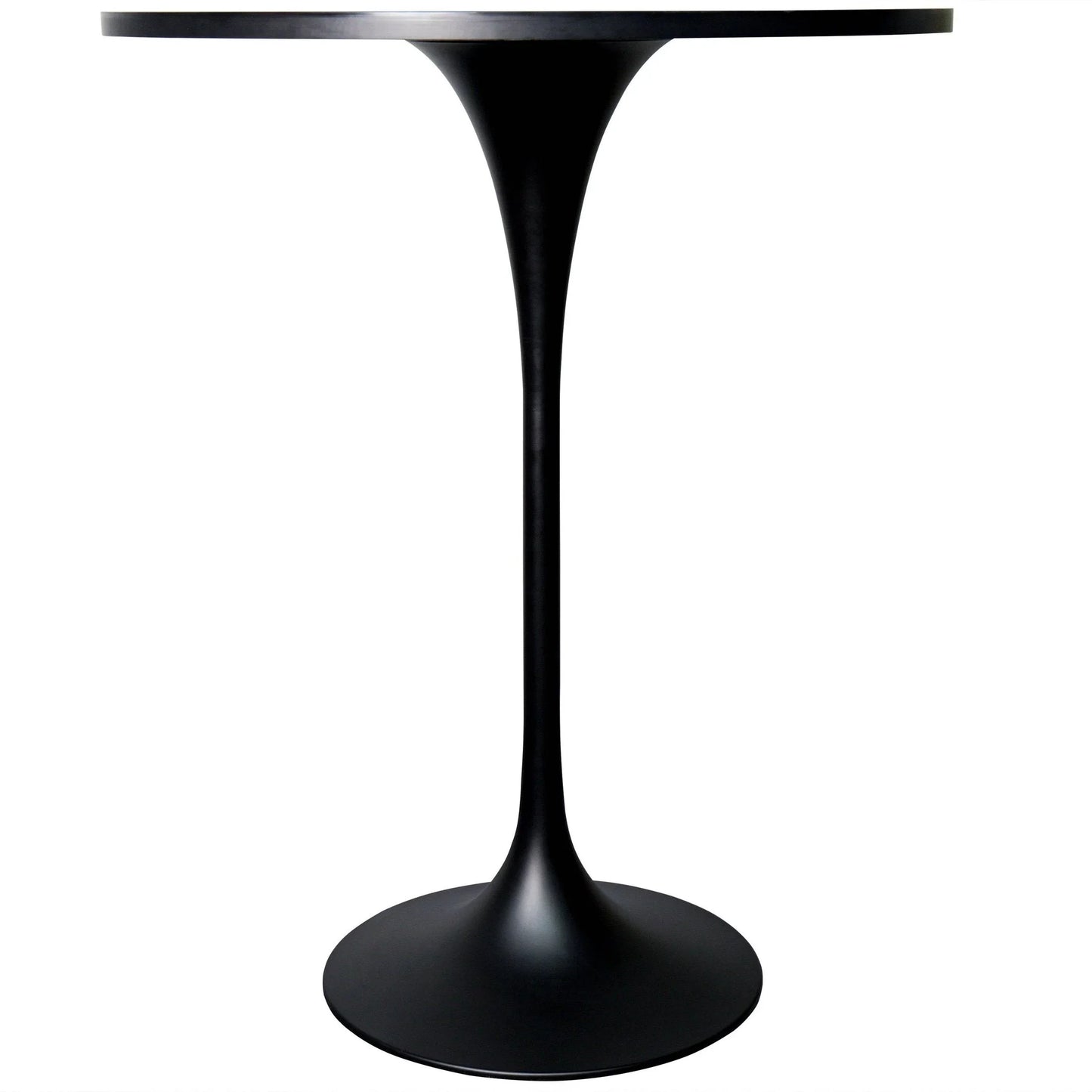 Verve Bar Height Dining Table with 27" Round Sintered Stone Top and Black Stainless Steel Base - Elax Furniture