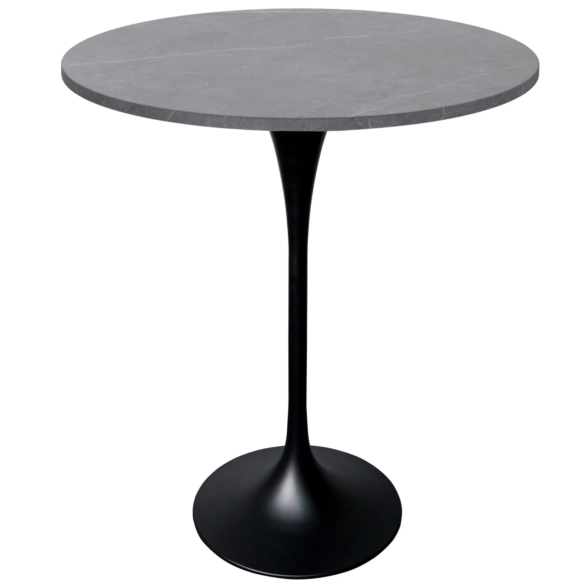 Verve Bar Height Dining Table with 27" Round Sintered Stone Top and Black Stainless Steel Base - Elax Furniture