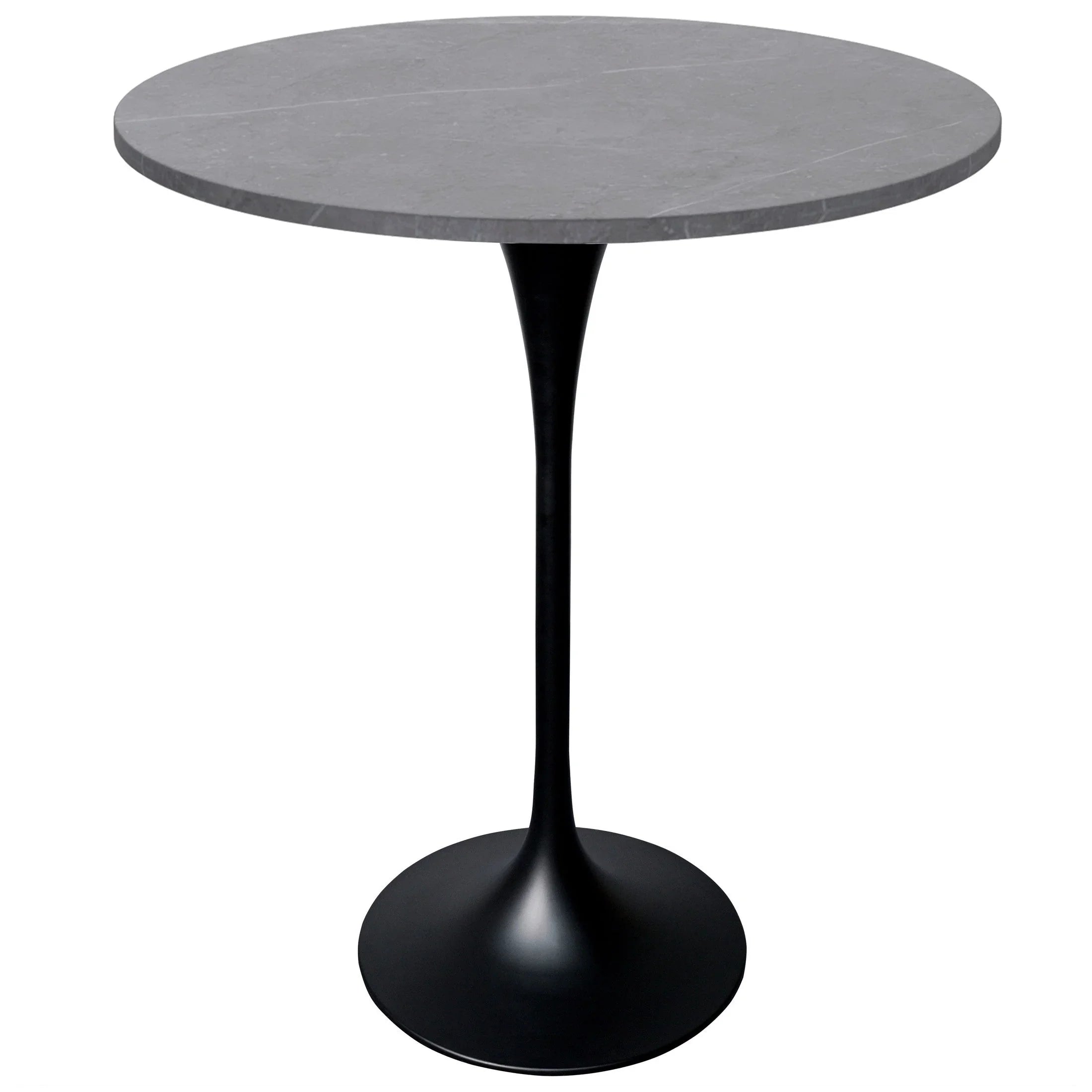Verve Bar Height Dining Table with 27" Round Sintered Stone Top and Black Stainless Steel Base - Elax Furniture
