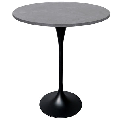 Verve Bar Height Dining Table with 27" Round Sintered Stone Top and Black Stainless Steel Base - Elax Furniture