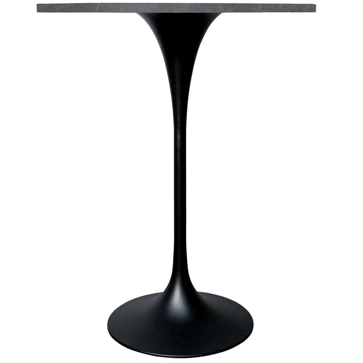 Verve Bar Height Dining Table with 27" Round Sintered Stone Top and Black Stainless Steel Base - Elax Furniture
