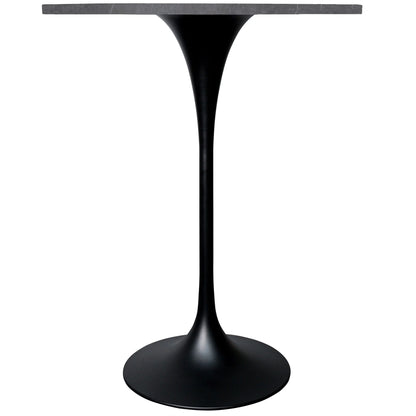 Verve Bar Height Dining Table with 27" Round Sintered Stone Top and Black Stainless Steel Base - Elax Furniture