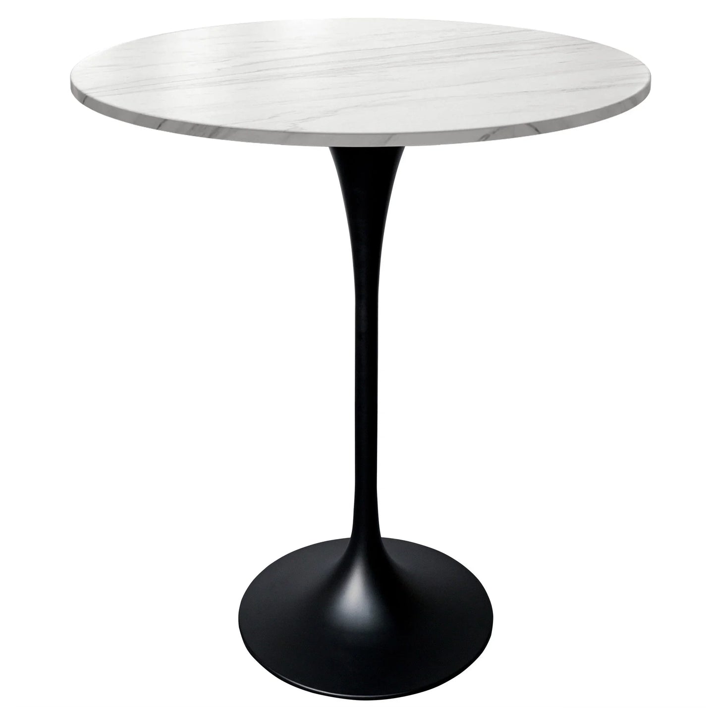 Verve Bar Height Dining Table with 27" Round Sintered Stone Top and Black Stainless Steel Base - Elax Furniture