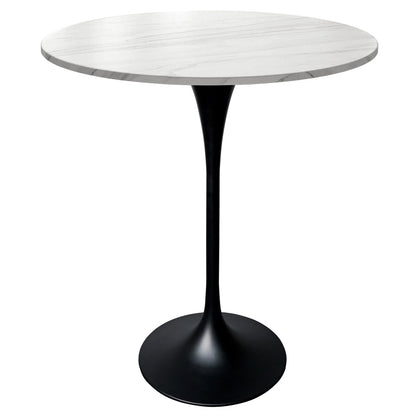 Verve Bar Height Dining Table with 27" Round Sintered Stone Top and Black Stainless Steel Base - Elax Furniture