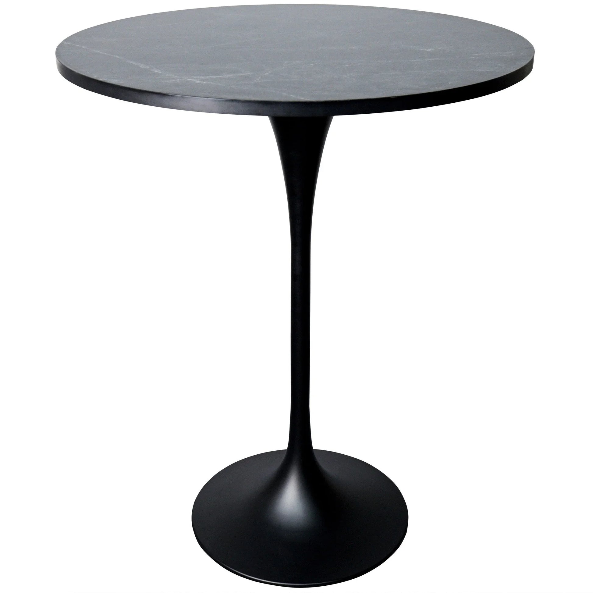 Verve Bar Height Dining Table with 36" Round MDF Top and Black Stainless Steel Pedestal Base - Elax Furniture