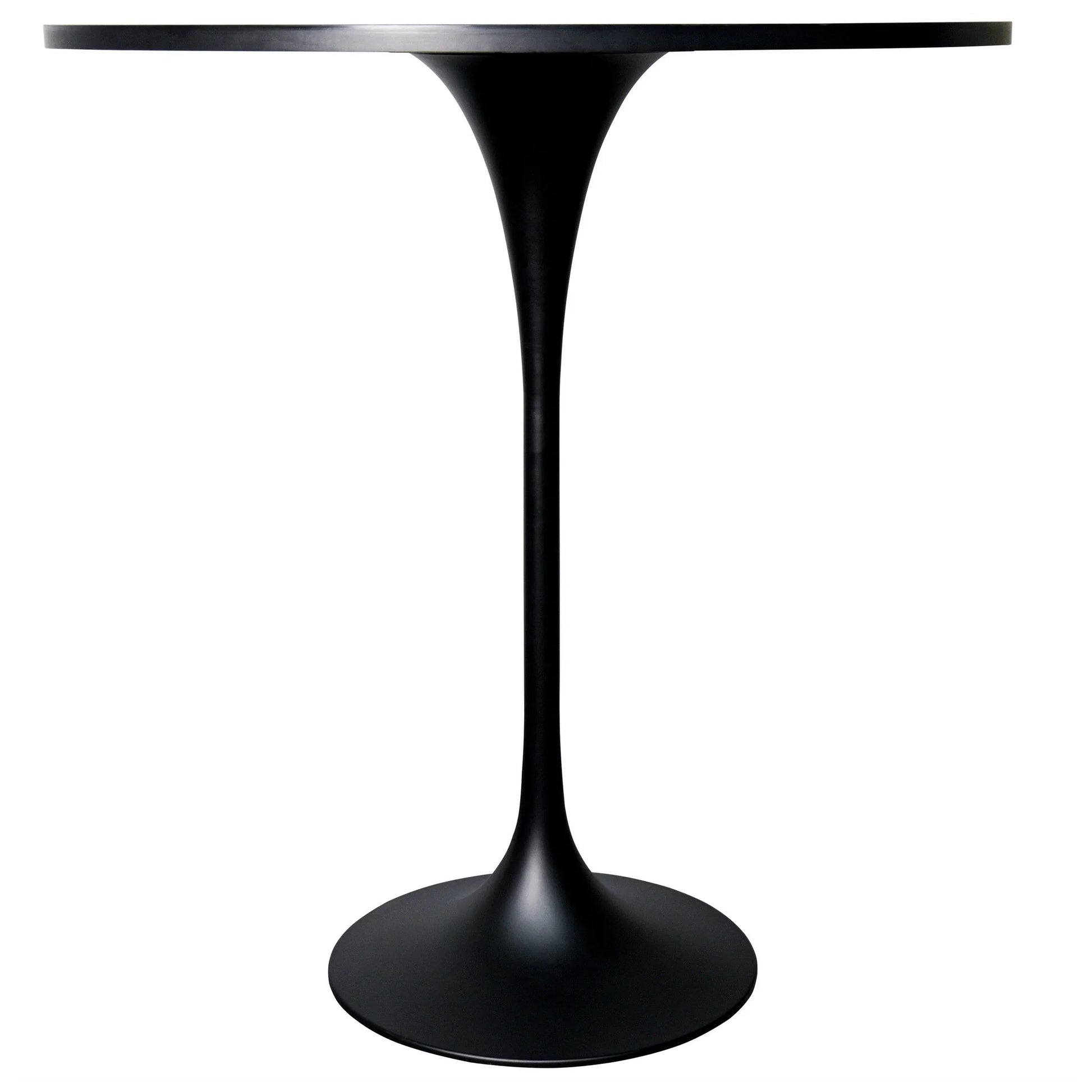 Verve Bar Height Dining Table with 36" Round MDF Top and Black Stainless Steel Pedestal Base - Elax Furniture