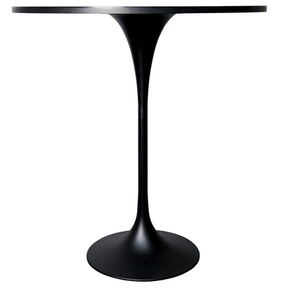 Verve Bar Height Dining Table with 36" Round MDF Top and Black Stainless Steel Pedestal Base - Elax Furniture