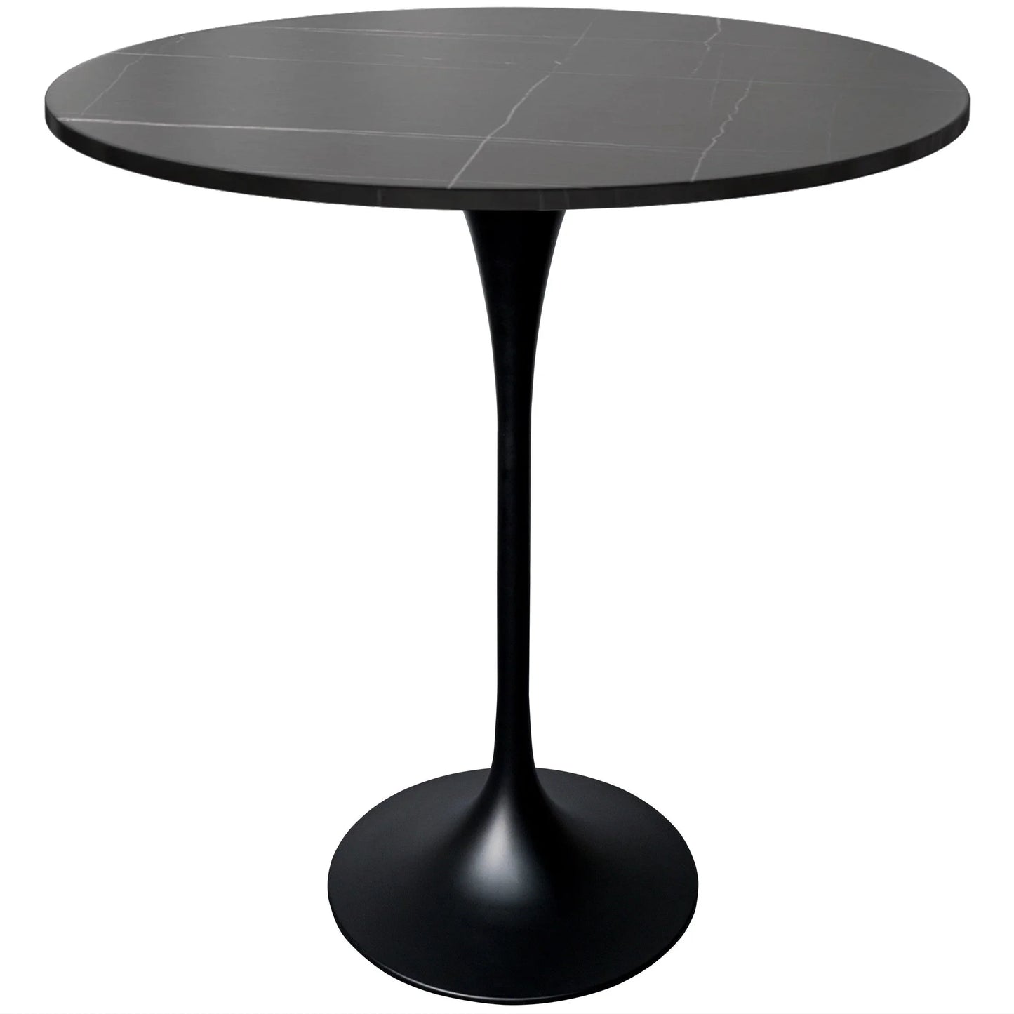 Verve Bar Height Dining Table with 36" Round Sintered Stone Top and Black Stainless Steel Base - Elax Furniture
