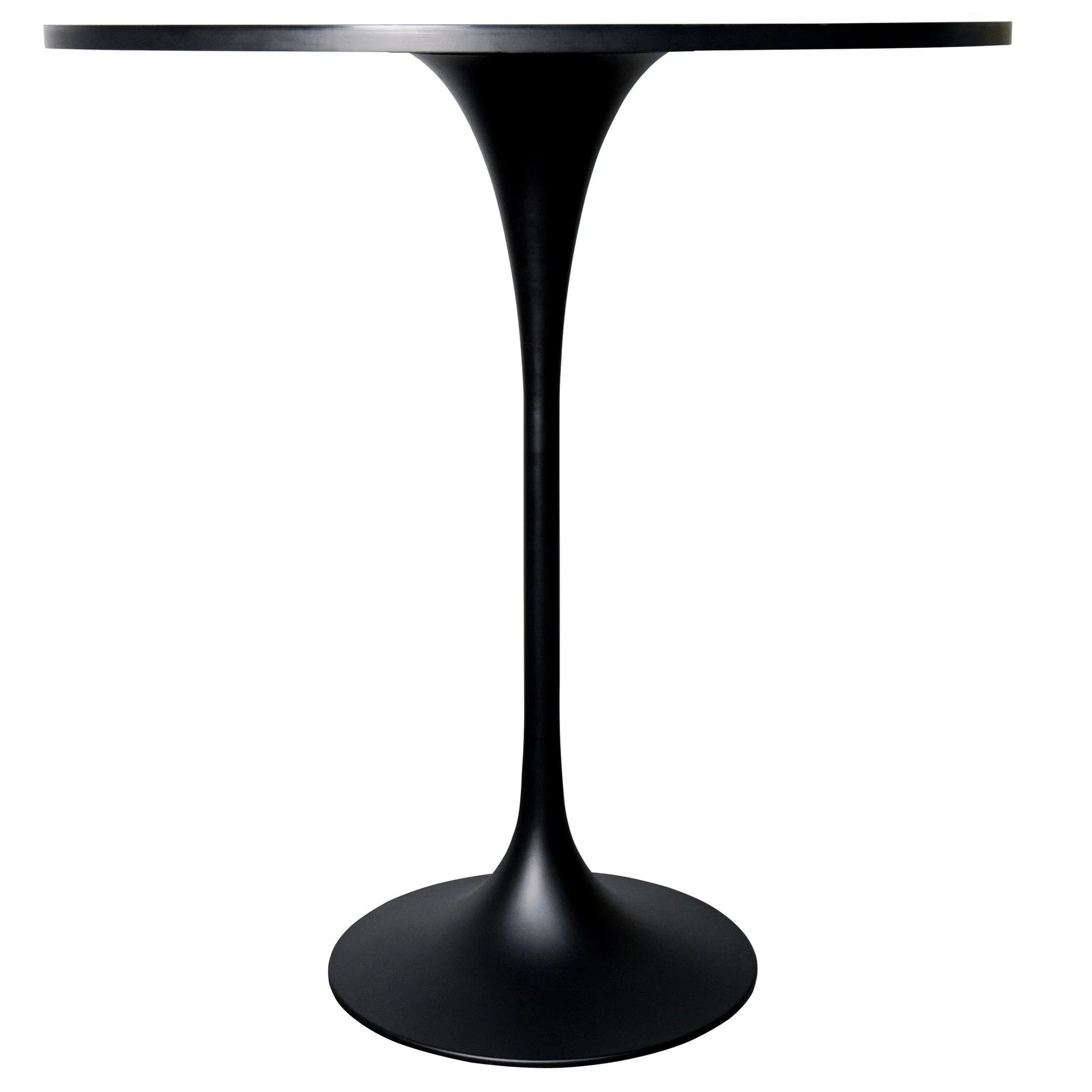 Verve Bar Height Dining Table with 36" Round Sintered Stone Top and Black Stainless Steel Base - Elax Furniture