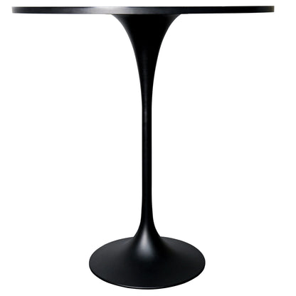 Verve Bar Height Dining Table with 36" Round Sintered Stone Top and Black Stainless Steel Base - Elax Furniture