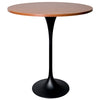 Verve Bar Height Dining Table with 36" Round MDF Top and Black Stainless Steel Pedestal Base
