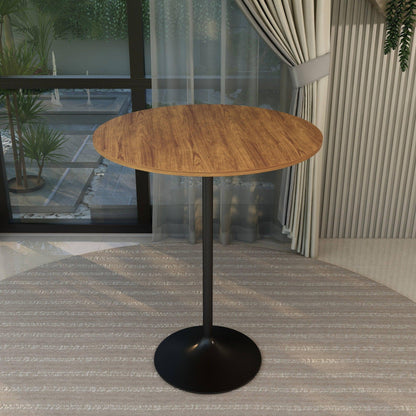 Verve Bar Height Dining Table with 36" Round MDF Top and Black Stainless Steel Pedestal Base - Elax Furniture