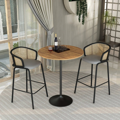 Verve Bar Height Dining Table with 36" Round MDF Top and Black Stainless Steel Pedestal Base - Elax Furniture