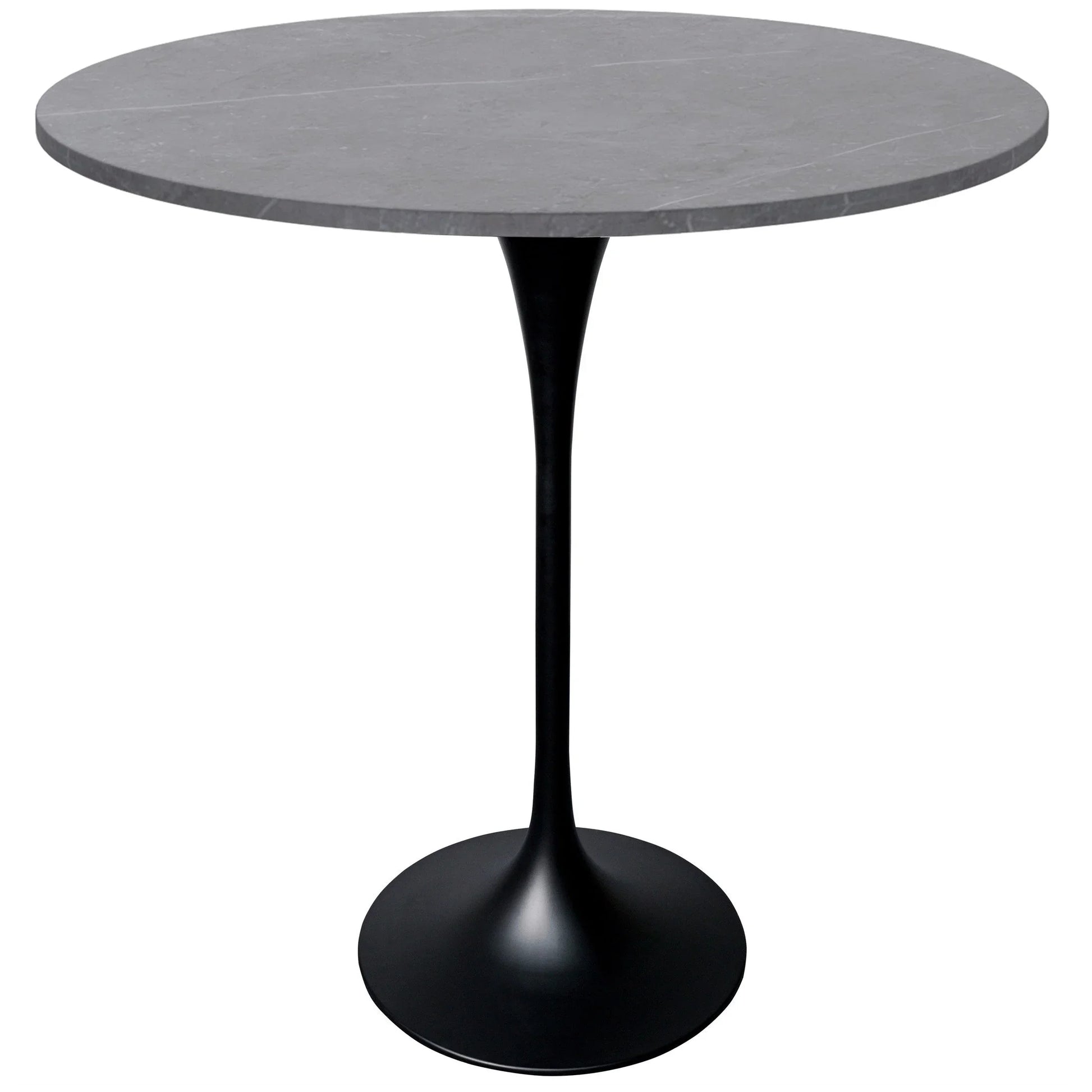 Verve Bar Height Dining Table with 36" Round Sintered Stone Top and Black Stainless Steel Base - Elax Furniture