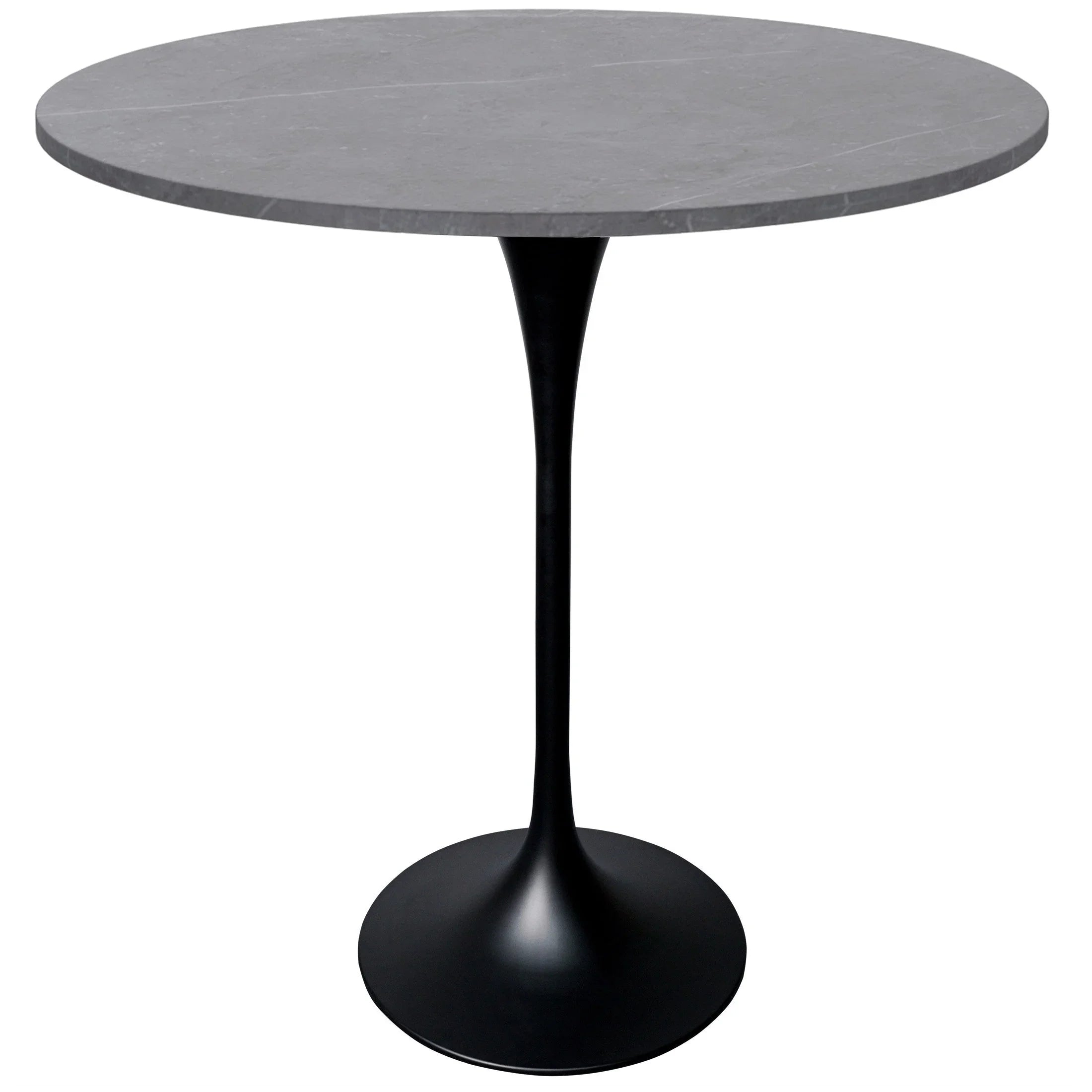 Verve Bar Height Dining Table with 36" Round Sintered Stone Top and Black Stainless Steel Base - Elax Furniture