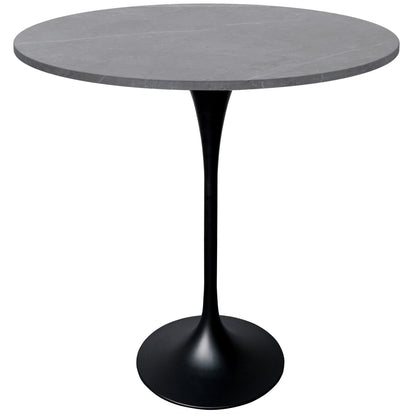 Verve Bar Height Dining Table with 36" Round Sintered Stone Top and Black Stainless Steel Base - Elax Furniture