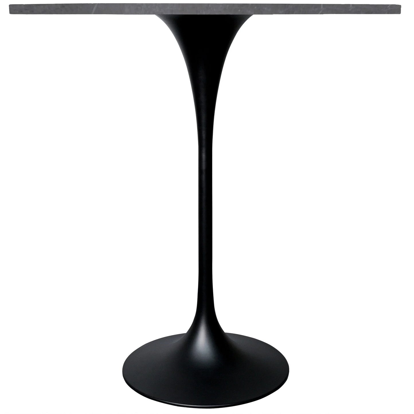 Verve Bar Height Dining Table with 36" Round Sintered Stone Top and Black Stainless Steel Base - Elax Furniture