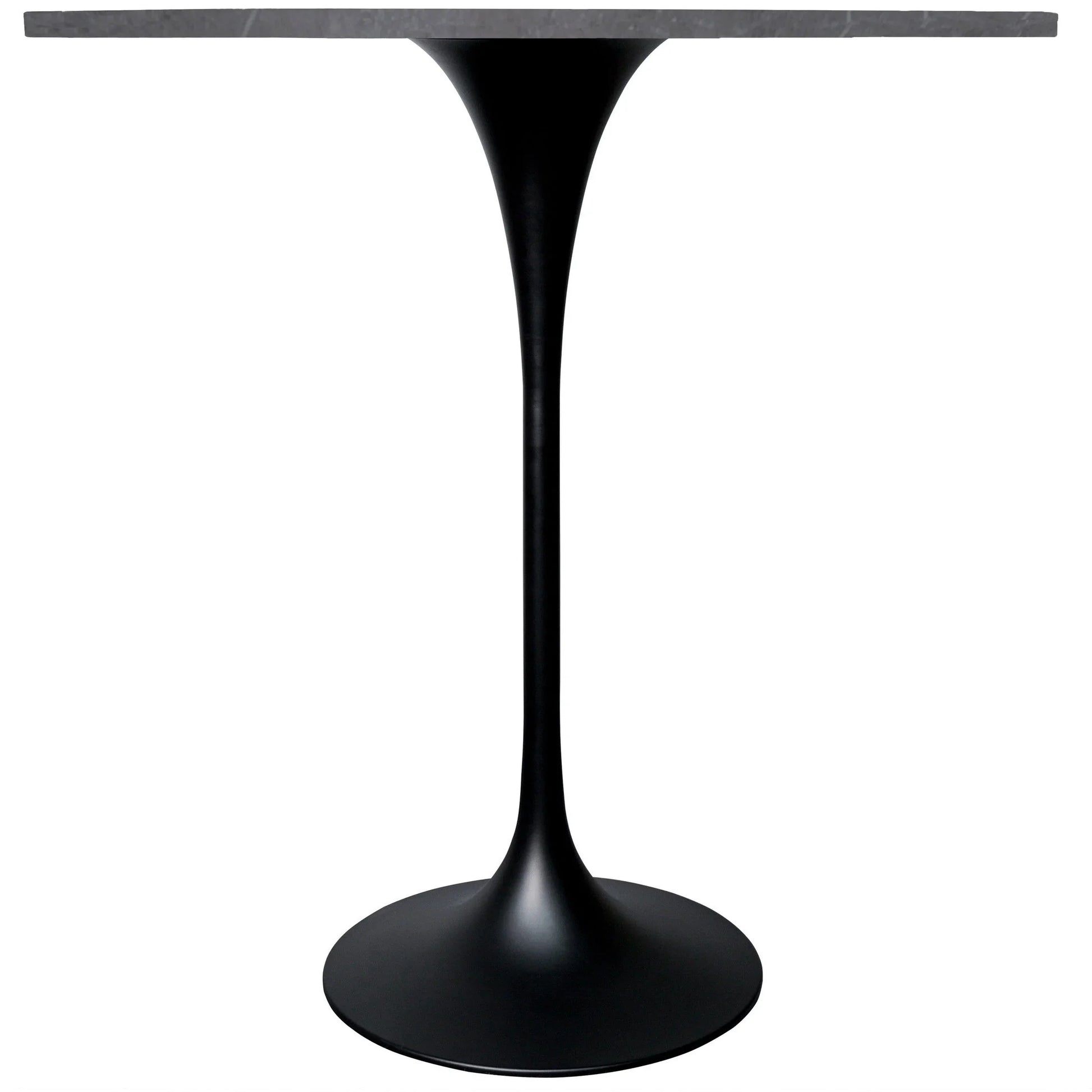 Verve Bar Height Dining Table with 36" Round Sintered Stone Top and Black Stainless Steel Base - Elax Furniture