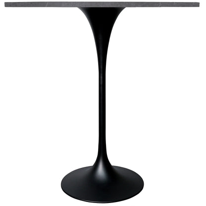 Verve Bar Height Dining Table with 36" Round Sintered Stone Top and Black Stainless Steel Base - Elax Furniture