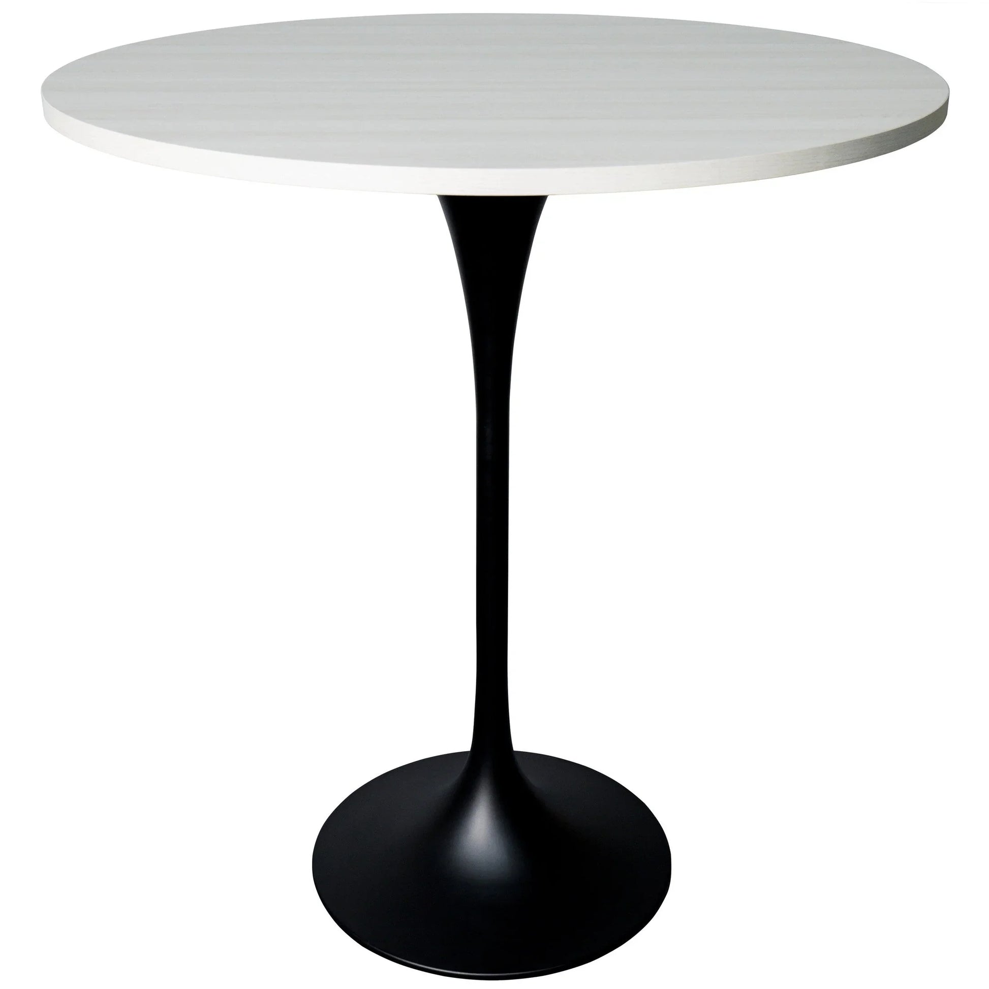 Verve Bar Height Dining Table with 36" Round MDF Top and Black Stainless Steel Pedestal Base - Elax Furniture