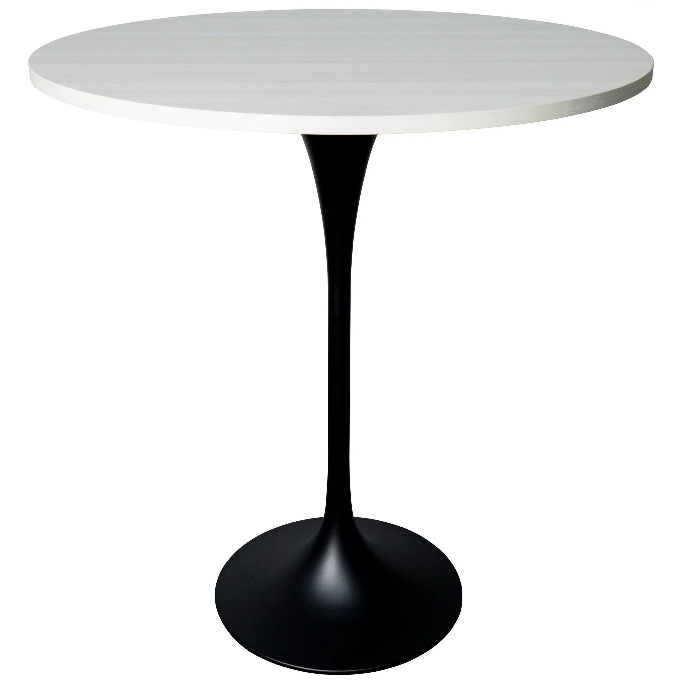 Verve Bar Height Dining Table with 36" Round MDF Top and Black Stainless Steel Pedestal Base - Elax Furniture