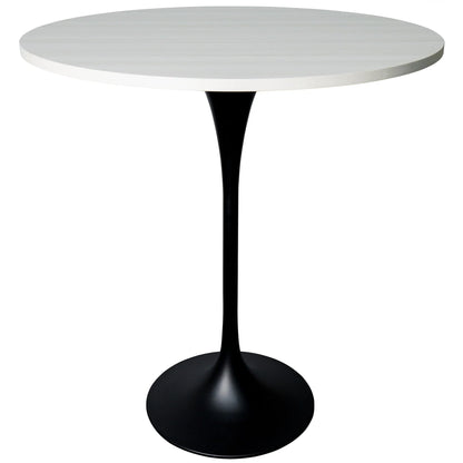 Verve Bar Height Dining Table with 36" Round MDF Top and Black Stainless Steel Pedestal Base - Elax Furniture