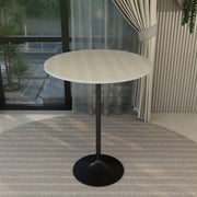 Verve Bar Height Dining Table with 36" Round MDF Top and Black Stainless Steel Pedestal Base - Elax Furniture