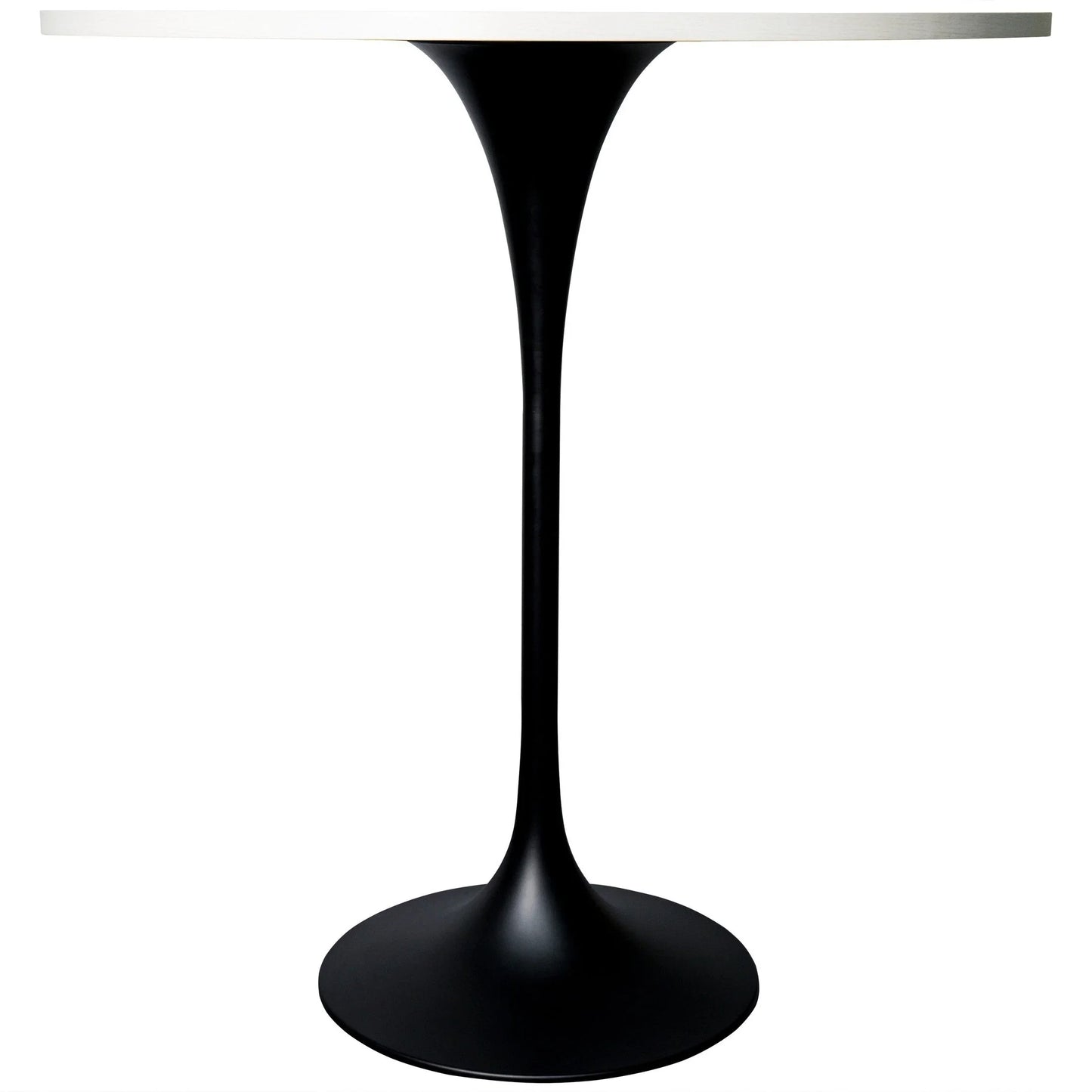 Verve Bar Height Dining Table with 36" Round MDF Top and Black Stainless Steel Pedestal Base - Elax Furniture