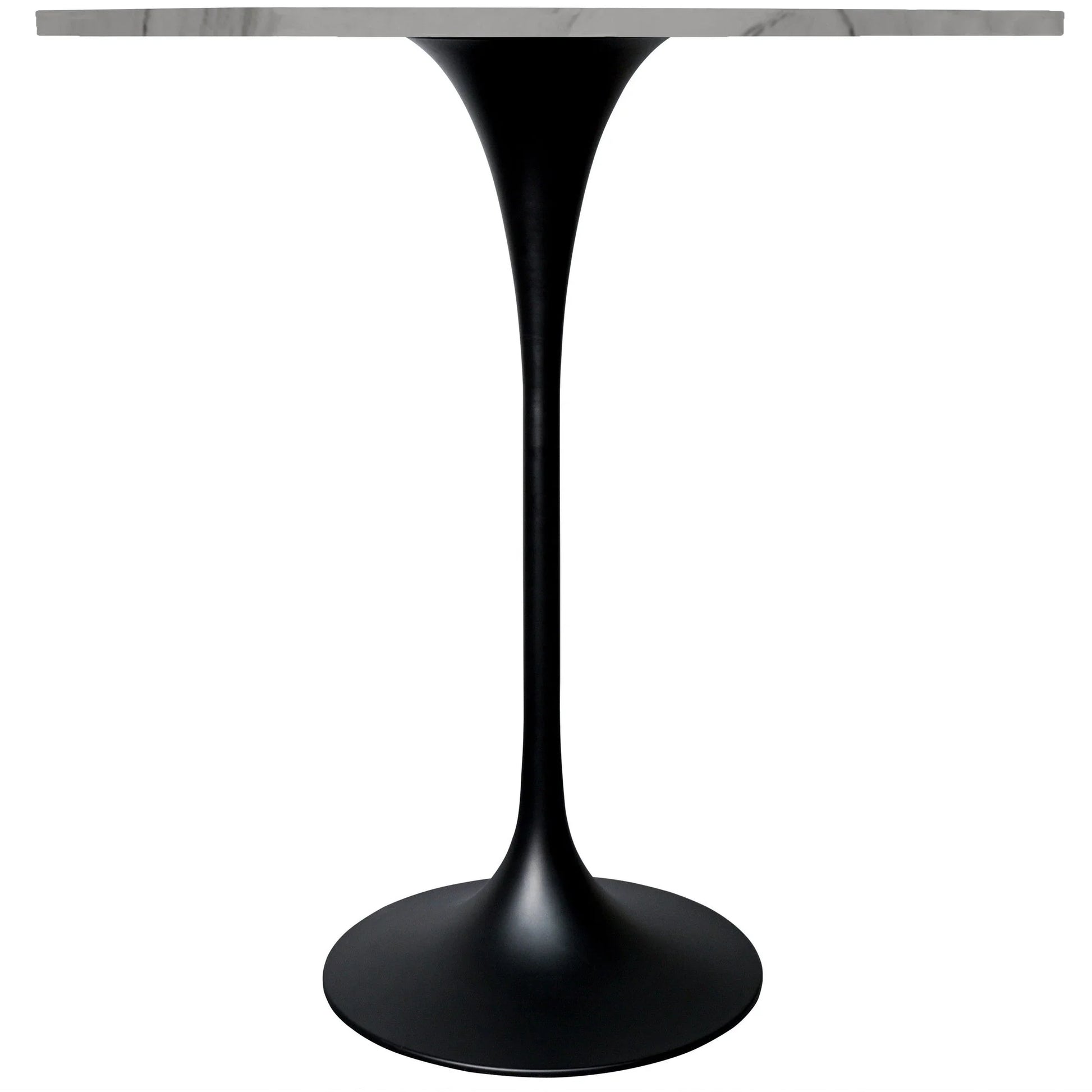 Verve Bar Height Dining Table with 36" Round Sintered Stone Top and Black Stainless Steel Base - Elax Furniture
