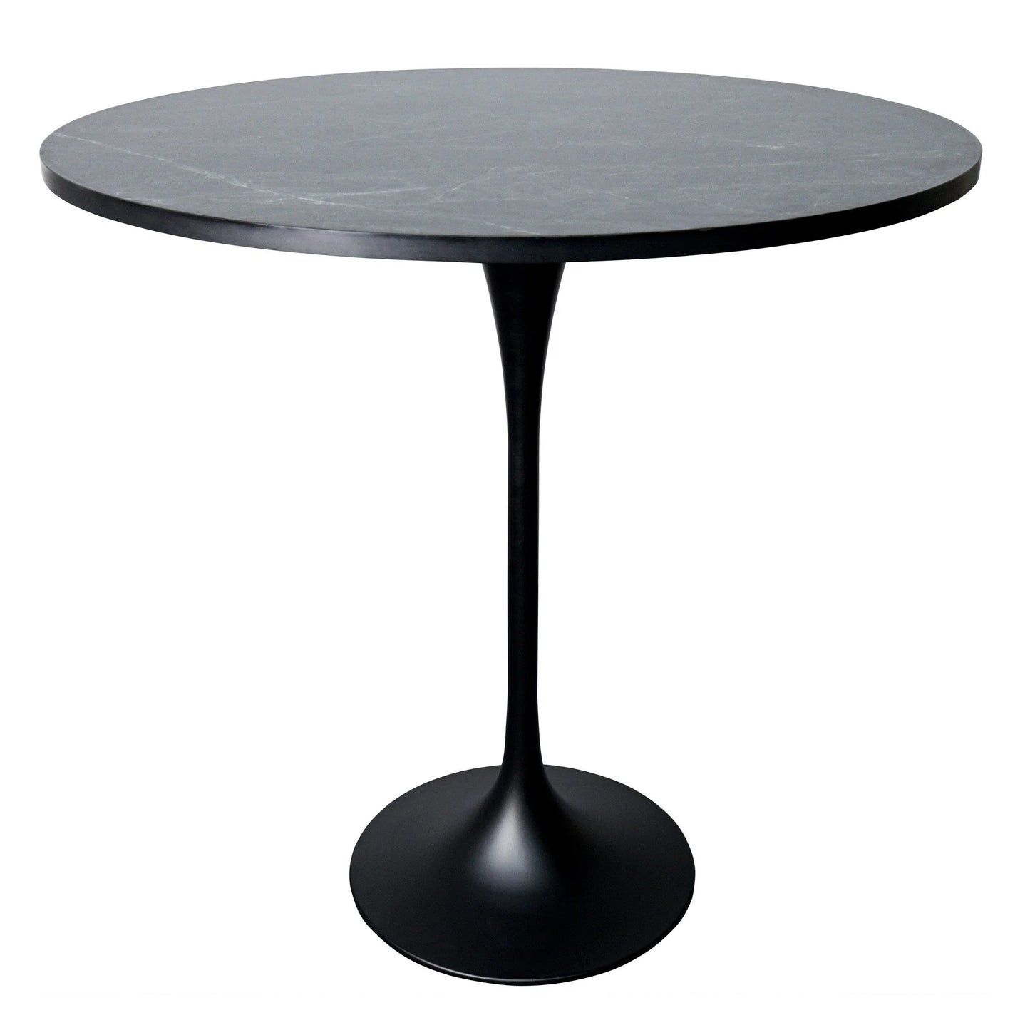 Verve Bar Height Dining Table with 48" Round MDF Top and Black Stainless Steel Pedestal Base - Elax Furniture