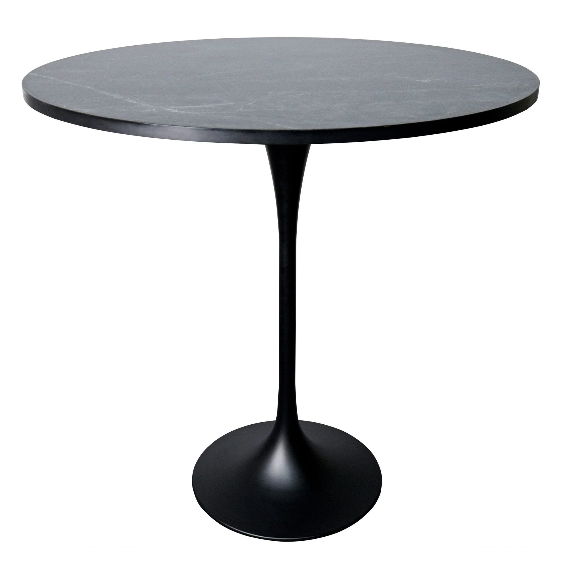 Verve Bar Height Dining Table with 48" Round MDF Top and Black Stainless Steel Pedestal Base - Elax Furniture