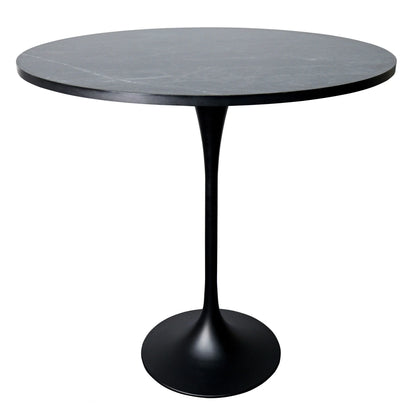 Verve Bar Height Dining Table with 48" Round MDF Top and Black Stainless Steel Pedestal Base - Elax Furniture