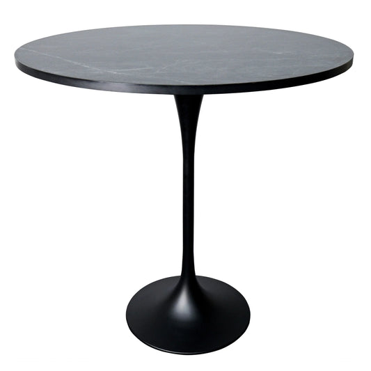 Verve Bar Height Dining Table with 48" Round MDF Top and Black Stainless Steel Pedestal Base - Elax Furniture