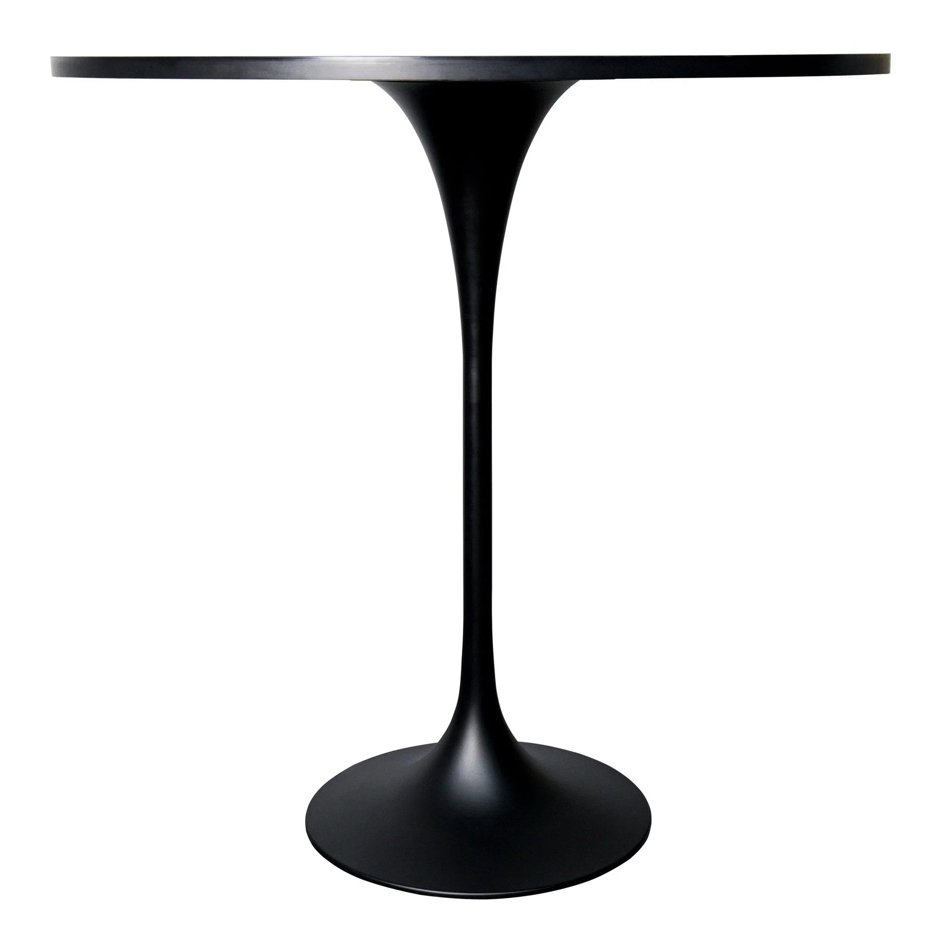 Verve Bar Height Dining Table with 48" Round MDF Top and Black Stainless Steel Pedestal Base - Elax Furniture