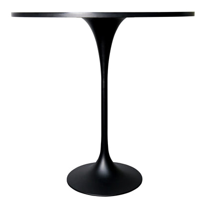 Verve Bar Height Dining Table with 48" Round MDF Top and Black Stainless Steel Pedestal Base - Elax Furniture