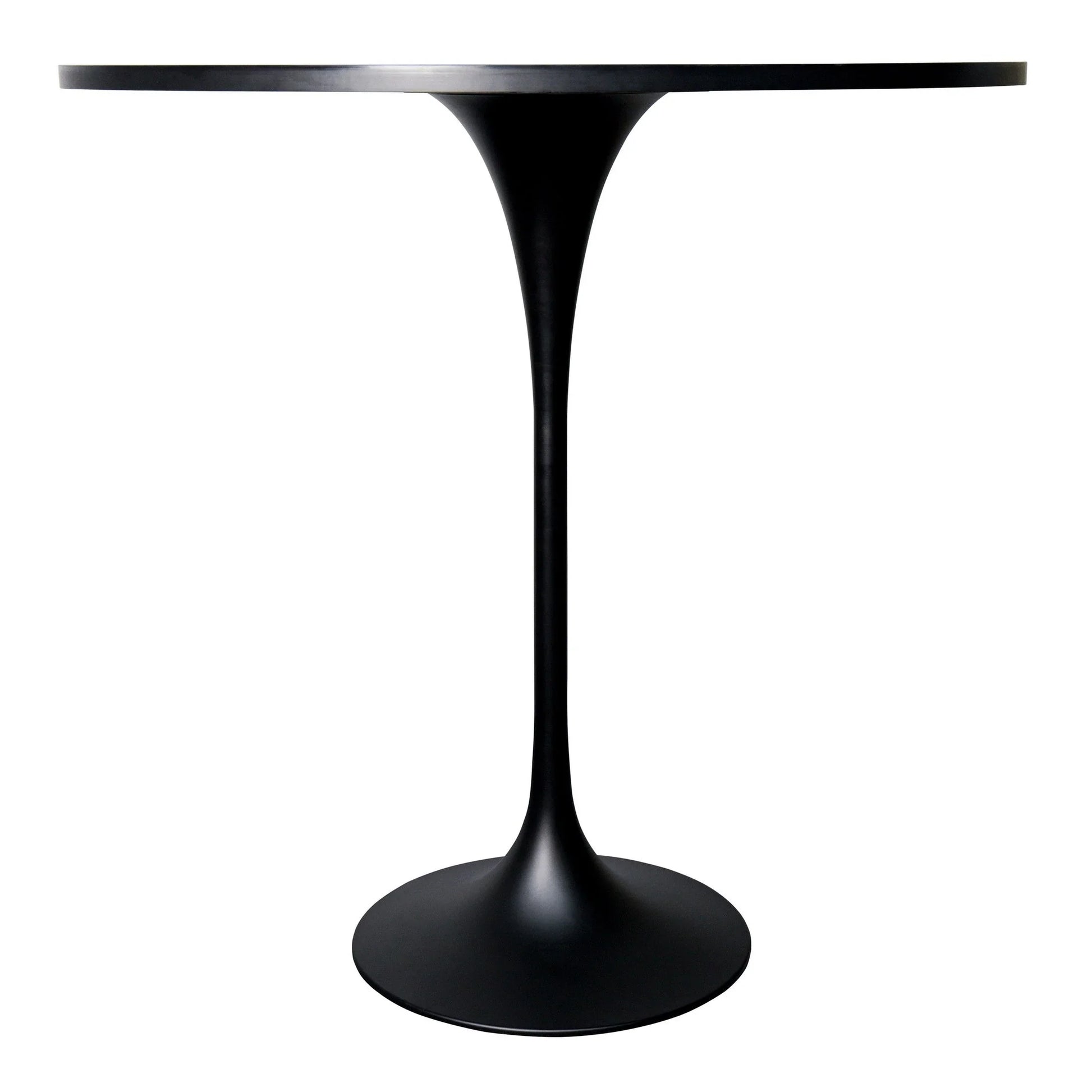 Verve Bar Height Dining Table with 48" Round Sintered Stone Top and Black Stainless Steel Base - Elax Furniture