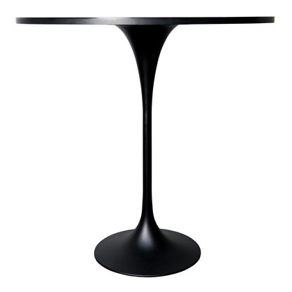 Verve Bar Height Dining Table with 48" Round Sintered Stone Top and Black Stainless Steel Base - Elax Furniture