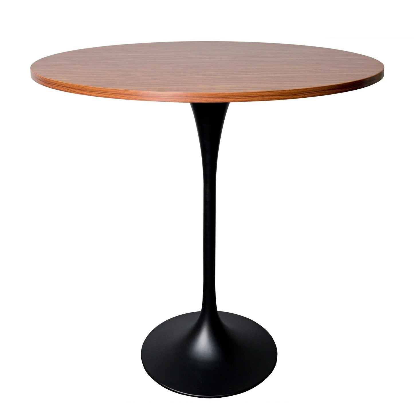 Verve Bar Height Dining Table with 48" Round MDF Top and Black Stainless Steel Pedestal Base - Elax Furniture