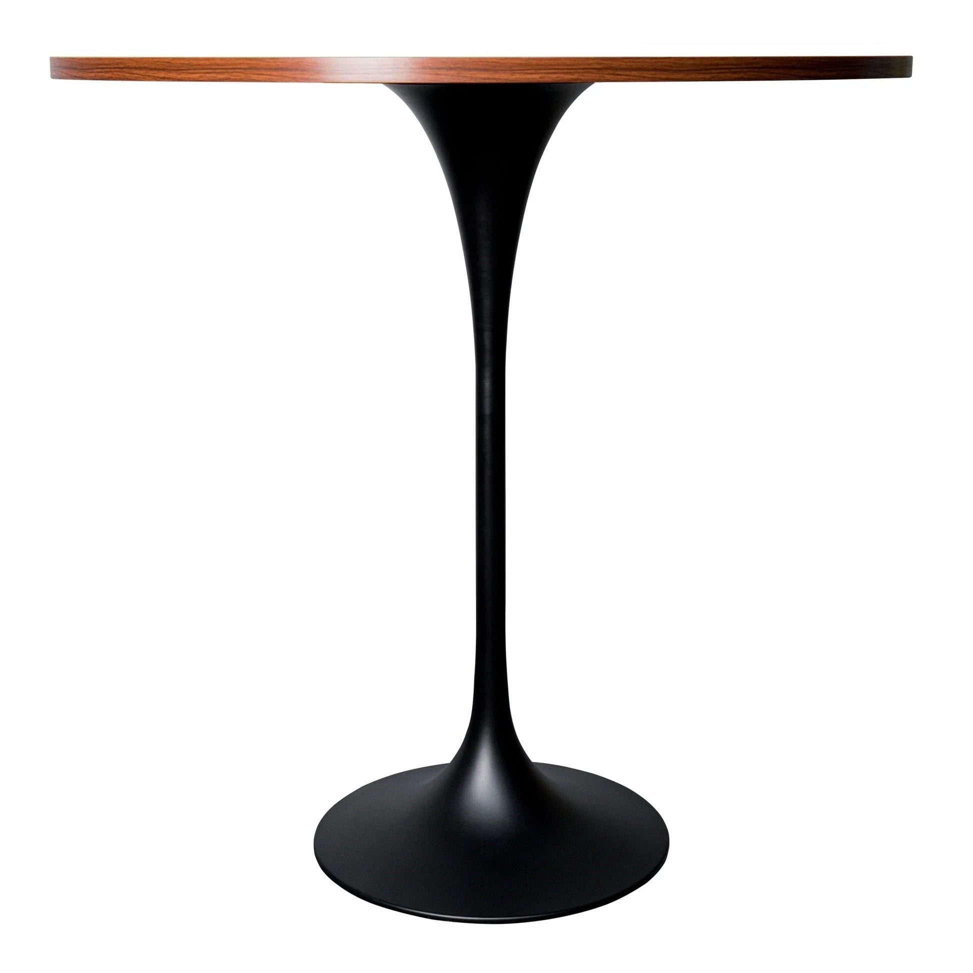Verve Bar Height Dining Table with 48" Round MDF Top and Black Stainless Steel Pedestal Base - Elax Furniture