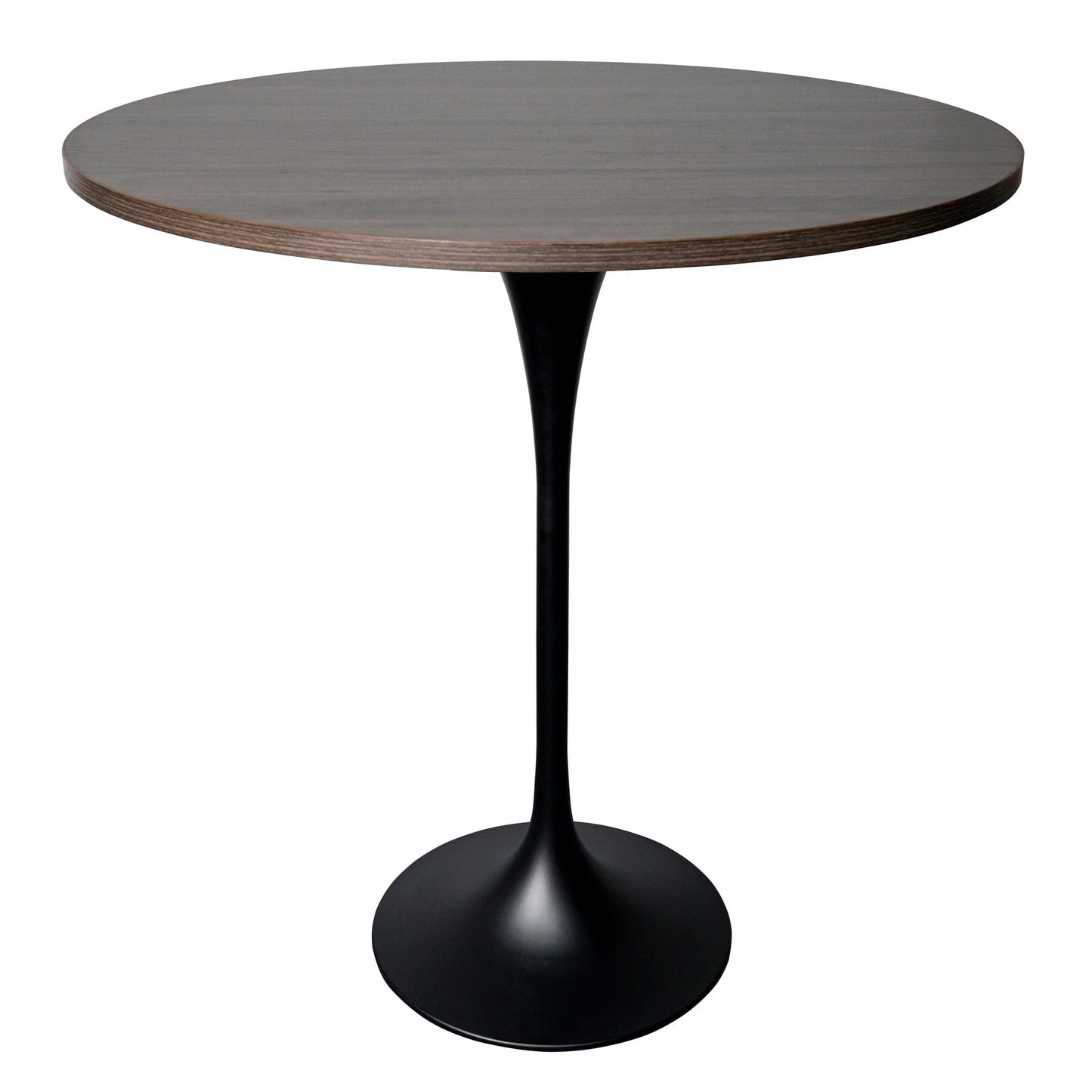 Verve Bar Height Dining Table with 48" Round MDF Top and Black Stainless Steel Pedestal Base - Elax Furniture